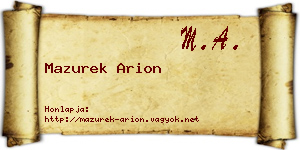 Mazurek Arion névjegykártya